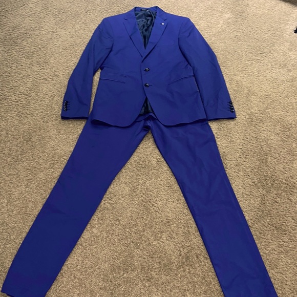 Zara Suits & Blazers Zara Blue Slim Fit Suit Poshmark